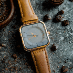TOMI T-093 – Elegant Square Dial Leather Strap Watch for Men